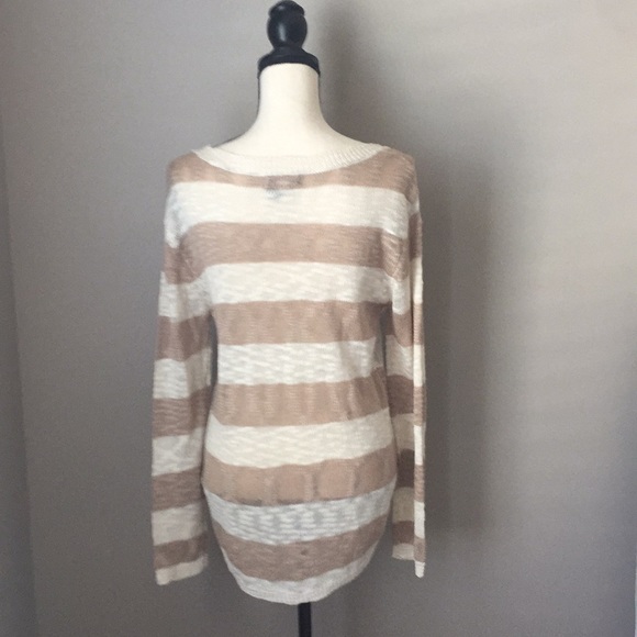Self Esteem Tan and White Sweater NWOT - Picture 2 of 6